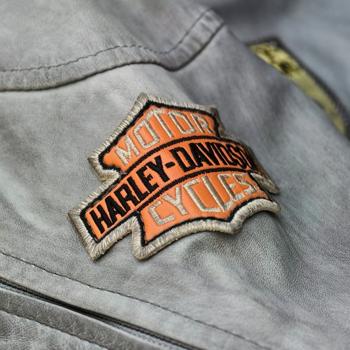 ORIGINAL HARLEY DAVIDSON RIDE GEAR DAMEN GRAU WEICHES LEDER BIKER JACKE Größe L - Bild 3 von 24