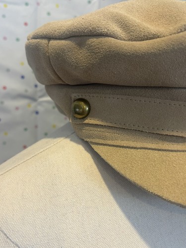 Lack of Color Lola 100% Suede Slouch Baker Boy StyleCap in Taupe Size Medium - Picture 6 of 12