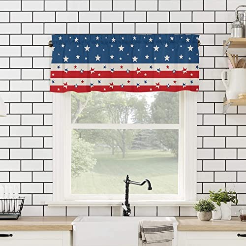 4th of July Windows Valances Curtain 54"W x 18"L (Pack of 1) Star Stripes - Picture 6 of 8