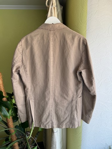 Hackett London Linen Blazer Garment Dyed Khaki Size 38R - Picture 6 of 24