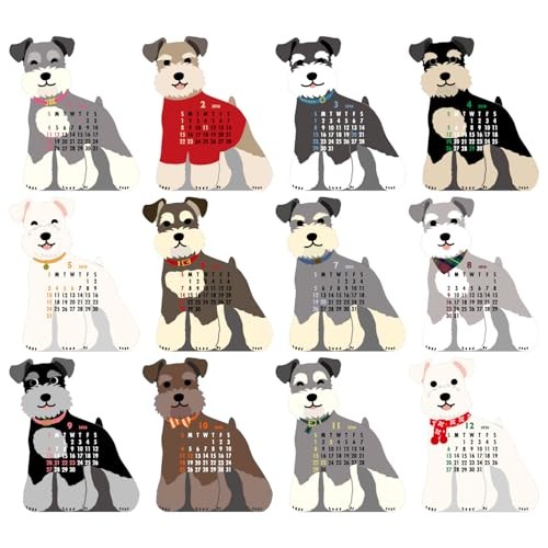 Calendario de mesa Greeting Life 2026 Animal Die-Cut Schnauzer C-1711-ET - Imagen 6 de 12