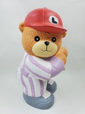 LM3 Vtg Lucy and Me Lucy Rigg Bear In Purple Baseball Uniform Bank Please Read