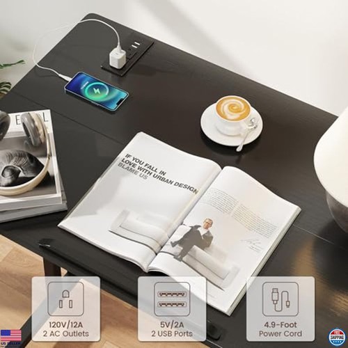 SIDUCAL höhenverstellbarer rollbarer Stehpult - mobiler Laptopwagen mit USB, - Bild 3 von 6