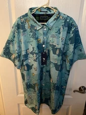 William Murray Golf Button Down Shirt Short Sleeve Size 3XL Emerald