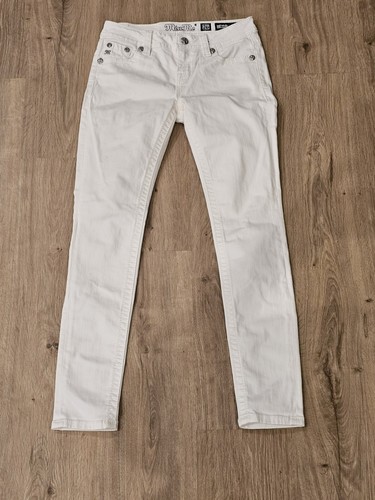 Miss Me Jeans bestickt & Strass Taschen Skinny Ankle Damen 26 weiß - Bild 2 von 11