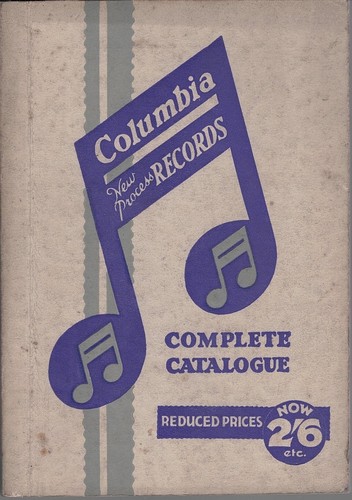 Columbia Complete Record Catalogue 1931 Music vintage paperback