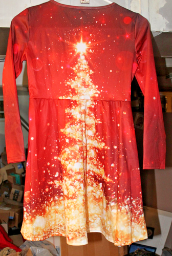 Girls colorfulCHRISTMAS TREE dress Size 9-10Y Super Cute long sleeve new - Picture 2 of 2