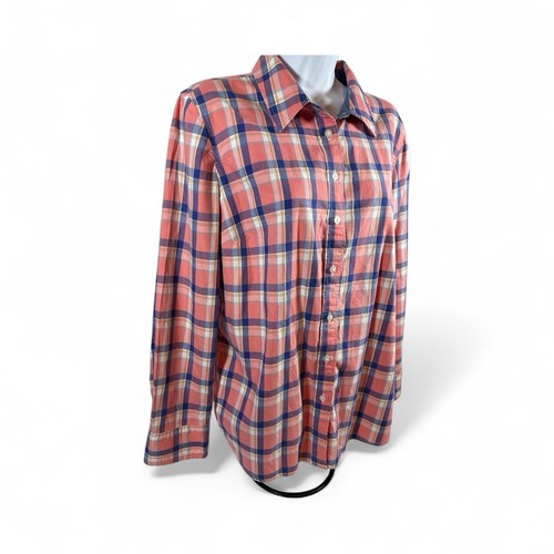 TALBOTS Women Shirt  Sz Medium Button Up Blouse Top Plaid - Picture 2 of 8