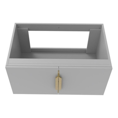 Alpine 30'' Wood Floating Vanity Base in Gray with Gold Handles