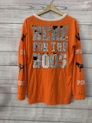 Camicia Halloween Victoria's Secret rosa qui per i boos paillettes Bling S - Foto 2 di 8