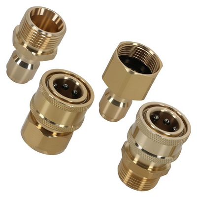 #ad High Pressure Washer Adapter Quick Connect M22 15 Male Brass 4 Pack $18.80
