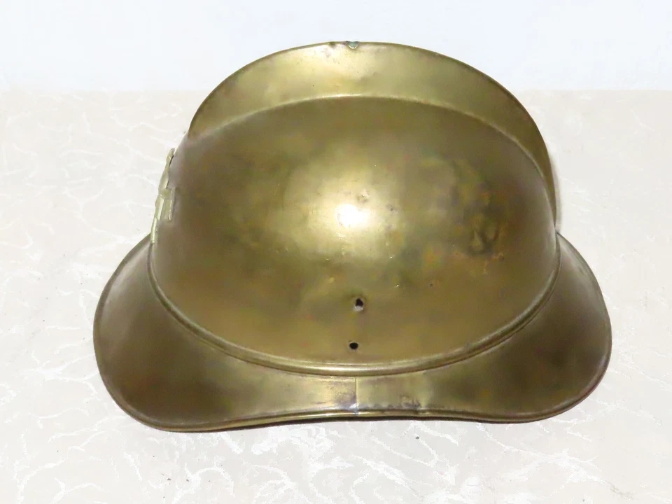 Antiker Helm Feuerwehr Messinghelm mit Emblem wohl um 1900 ! N83 - Bild 3 von 4