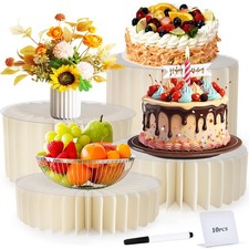 Buffet Risers, 11.8in Large Foldable Display Stand Food Risers for Buffet Tab...