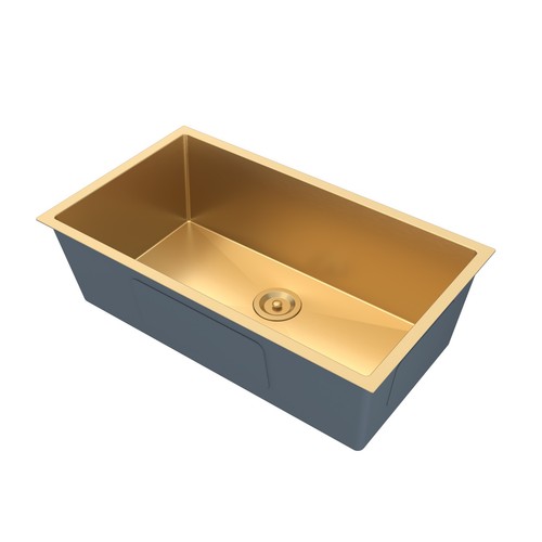 32 Zoll Gold Unterbau Küchenspüle, 16 Stärke Edelstahl Einzelschüssel Spüle - Bild 4 von 9