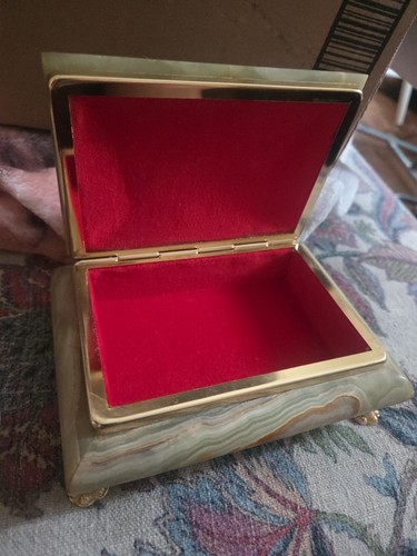 Original Vintage Hand Crafted Stone Jewelry Box. Very Nice. Heavy With Ashtray - Picture 7 of 12