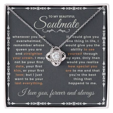 To My Soulmate Necklace, Gift for Wife, Girlfriend, Fiancee, Anniversary Gift