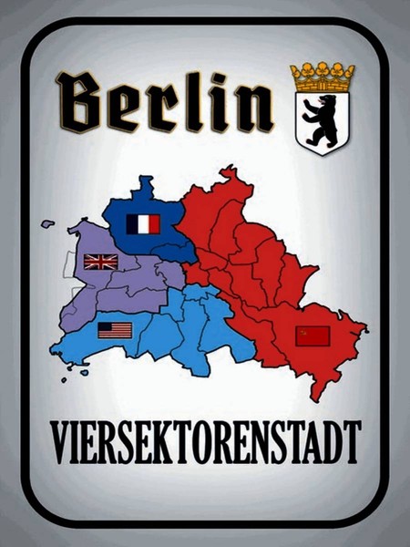 Holzschild 40X30 Cm Berlin Viersektorenstadt Deko Geschenk Holz Schild-image