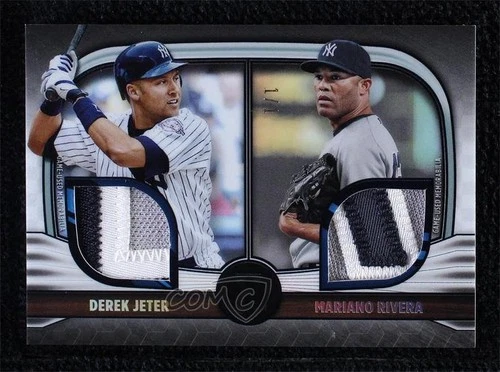 2022 Tribute Dual Relics 2 Player Black 1/1 Derek Jeter Mariano Rivera HOF 4t6