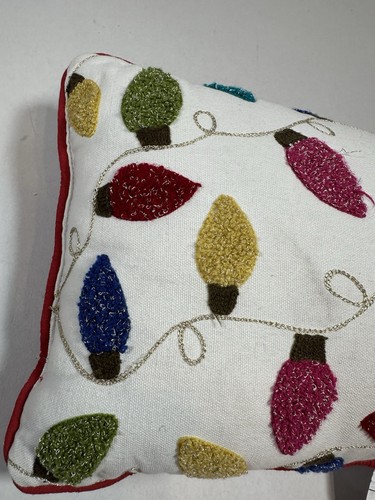 "Almohada Feliz Navidad con luces navideñas 9"" X 13""" - Imagen 6 de 8