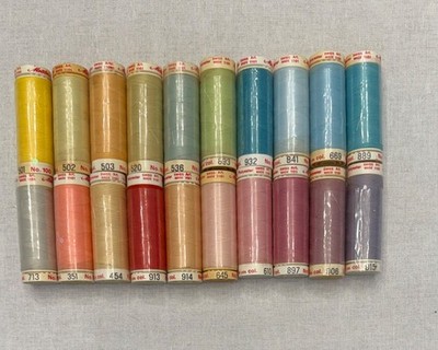 Lot Of 20 Spools METTLER METROSENE PLUS THREAD Blue Gray Brown Green Swiss Made