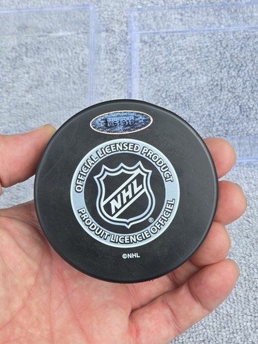 Pierre Pilote Autograph Chicago Blackhawks NHL Hockey Logo Puck HOF 75 Inscribed - Picture 2 of 5