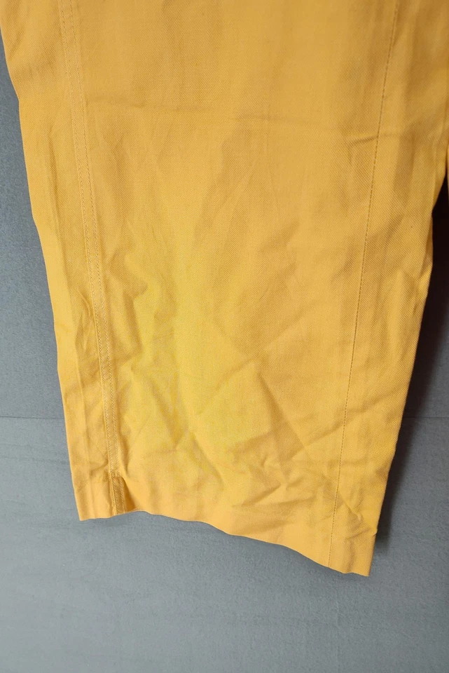 Ann Taylor Pants Womens 0 Yellow Cropped Wide Leg High Rise Stretch Casual Chino - Image 4 of 4