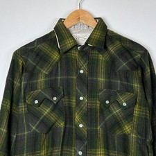 Vintage Deadstock 1950s H Bar C Western Flannel Shirt L Pearl Snap Long Tail