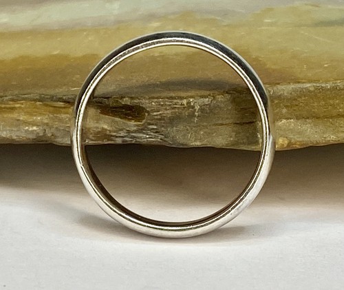Anello vintage a fascia classico in argento sterling larghezza 4 mm misura 7,75 - Foto 7 di 15
