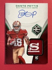 2018 Dante Pettis Panini Limited Emerald Patch Auto On Card 1/5 49ers