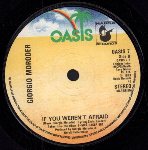 Giorgio Moroder What A Night 7" vinyl UK Oasis 1979 OASIS7 - Picture 2 of 2
