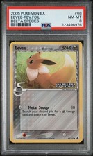 PSA 8 EEVEE REVERSE FOIL 68/113 EX DELTA SPECIES POKEMON 2005 ENGLISH