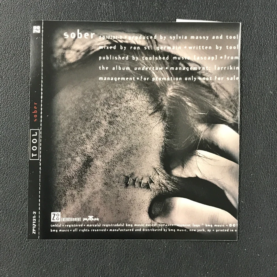 1993 Tool: Sober EX Disc PROMO CD Single Zoo Entertainment w/Back Insert CLEAN! - Image 2 of 4