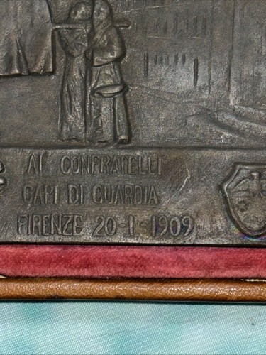 medaglia placca misericordia di Firenze festa di San Sebastiano 1909 125x70mm - Picture 3 of 5