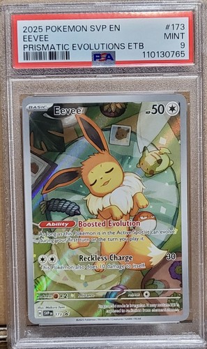 2025 Pokemon SVP Eevee 173 Prismatic Evolutions ETB Promo x5 Sequential PSA 9 - Picture 4 of 11