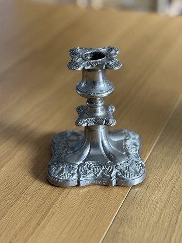 Vintage Kerzenständer Silber Teller verziert Rokoko