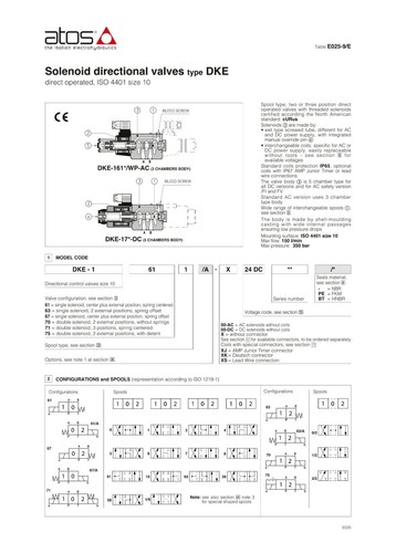 DKE-1631/2-X 230/50/60AC Atos Magnet-Wege-Ventil NG10 directional valve - Picture 4 of 7