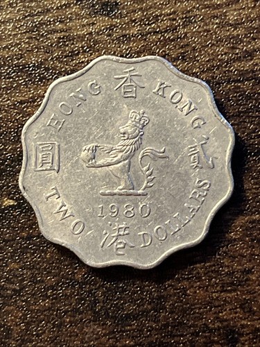 1980 Hong Kong Two 2 Dollars Actual Coin TB1352* - Foto 1 di 2