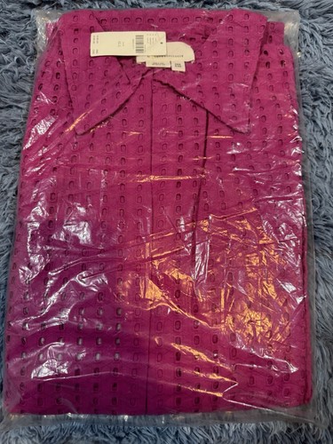 NWT Anthropologie Collared Eyelet Duster in Violet One Size - Picture 3 of 6