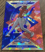 2025 Panini Crusade James Wood #78 Crusade Blue Cracked Ice Washington Nationals