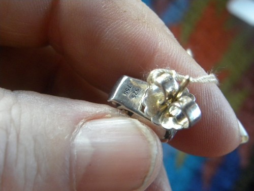 LAGOS Caviar Bezel-Set White Topaz Sterling Silver w/ 18k accents Stud Earrings - Picture 5 of 11