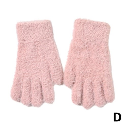 .Mink Velvet Thicken Gloves Fluffy Furry Full Finger Outdoor Gloves Mittens ❁ - Picture 20 of 22