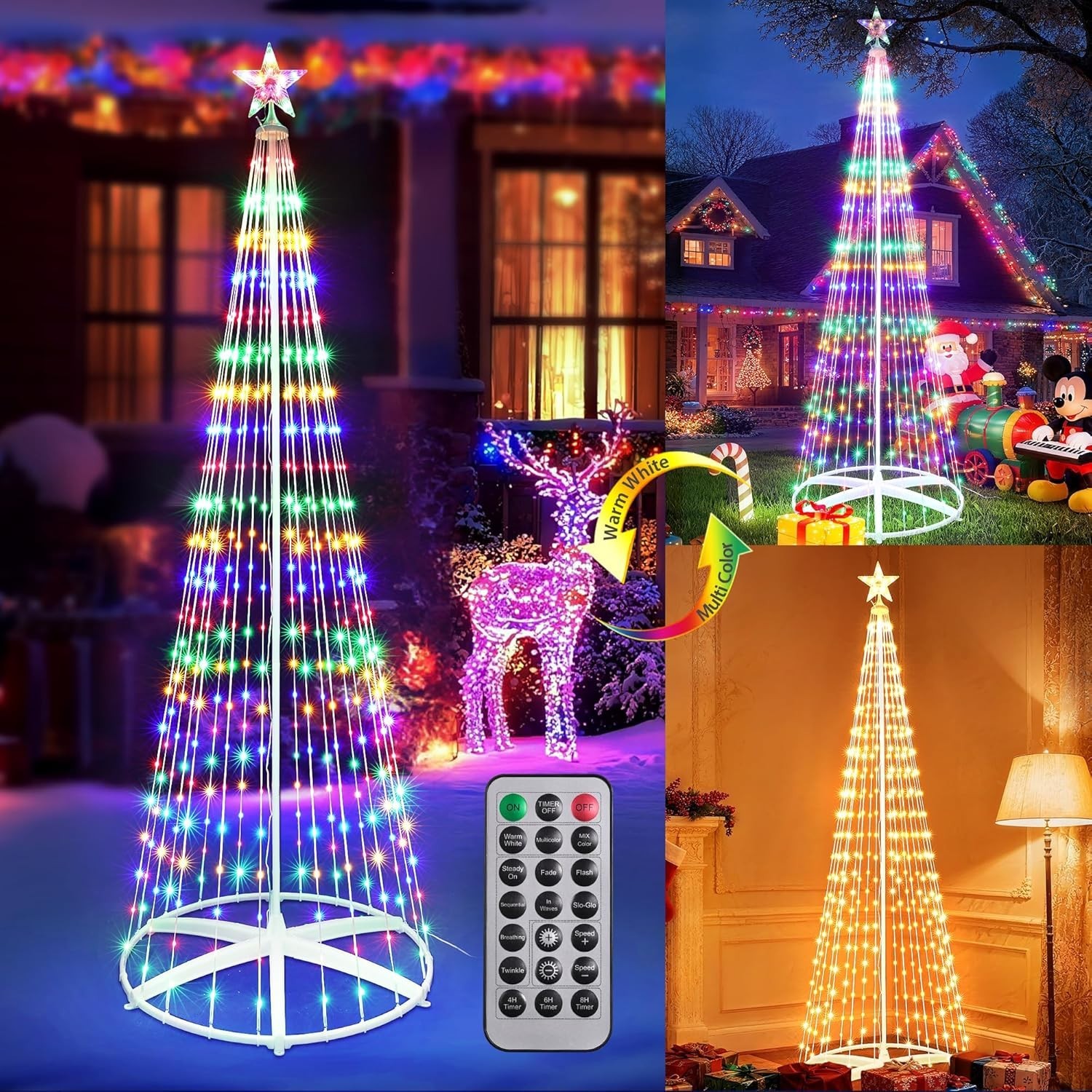 9.5ft Christmas Light Tree Show Cone 478 LED Lights Outdoor Xmas Home Yard Decor
