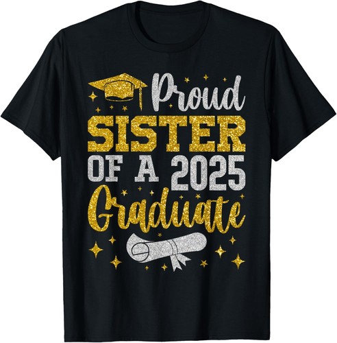 T-shirt à capuche Fière soeur d'une 2025 diplômé senior 2025 graduation