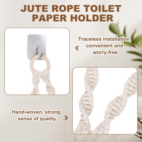 Toilet Paper Holder, Toilet Tissue Holder for Home Bathroom Decoration Milky - Picture 3 of 7