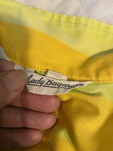 VTG Lady Bayard 60s Dress Womens 13/14 Stripe Print Hippie Mini Shift Mod - Picture 13 of 14