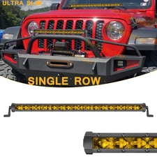 Slim 20" LED Fog Work Light Bar Single Row Spot Flood ComboDriving Truck SUV ATV