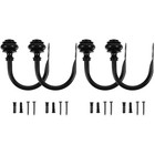 4 pcs  U-Shape Curtain Holdbacks Iron Curtain Hooks Wall Hooks Coat Hangers