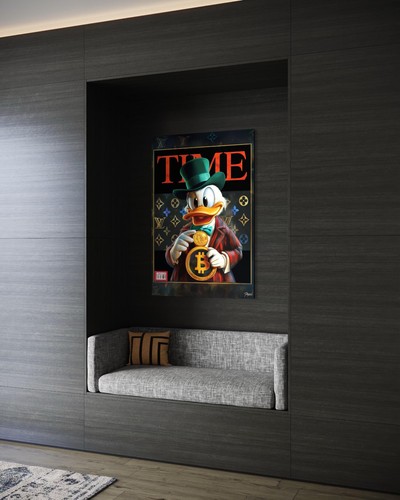 Dagobert Duck Leinwand Bild Pop Art Motivation Geld Donald Money Luxus XL BTC - Picture 4 of 5