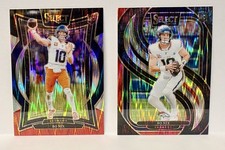 2024 Panini Select Bo Nix #117 Premier Black & Red Shock Prizm (RC) + Concourse