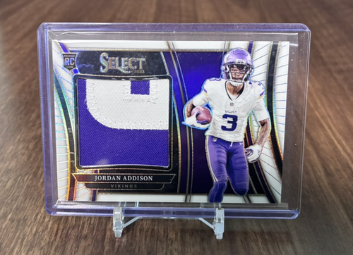 2023 Jordan Addison Panini Select Rookie Swatch White Prizm (RC) 34/75 #SWA-JAD